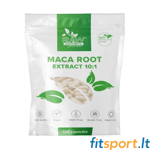 Raw Powders Maca šaknies 10:1 ekstraktas (5000 mg 120 kapsulių) 